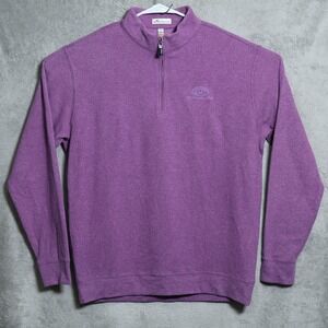Peter Millar 1/4 Zip Pullover Mens Large Purple DC Country Club Golf Sweater